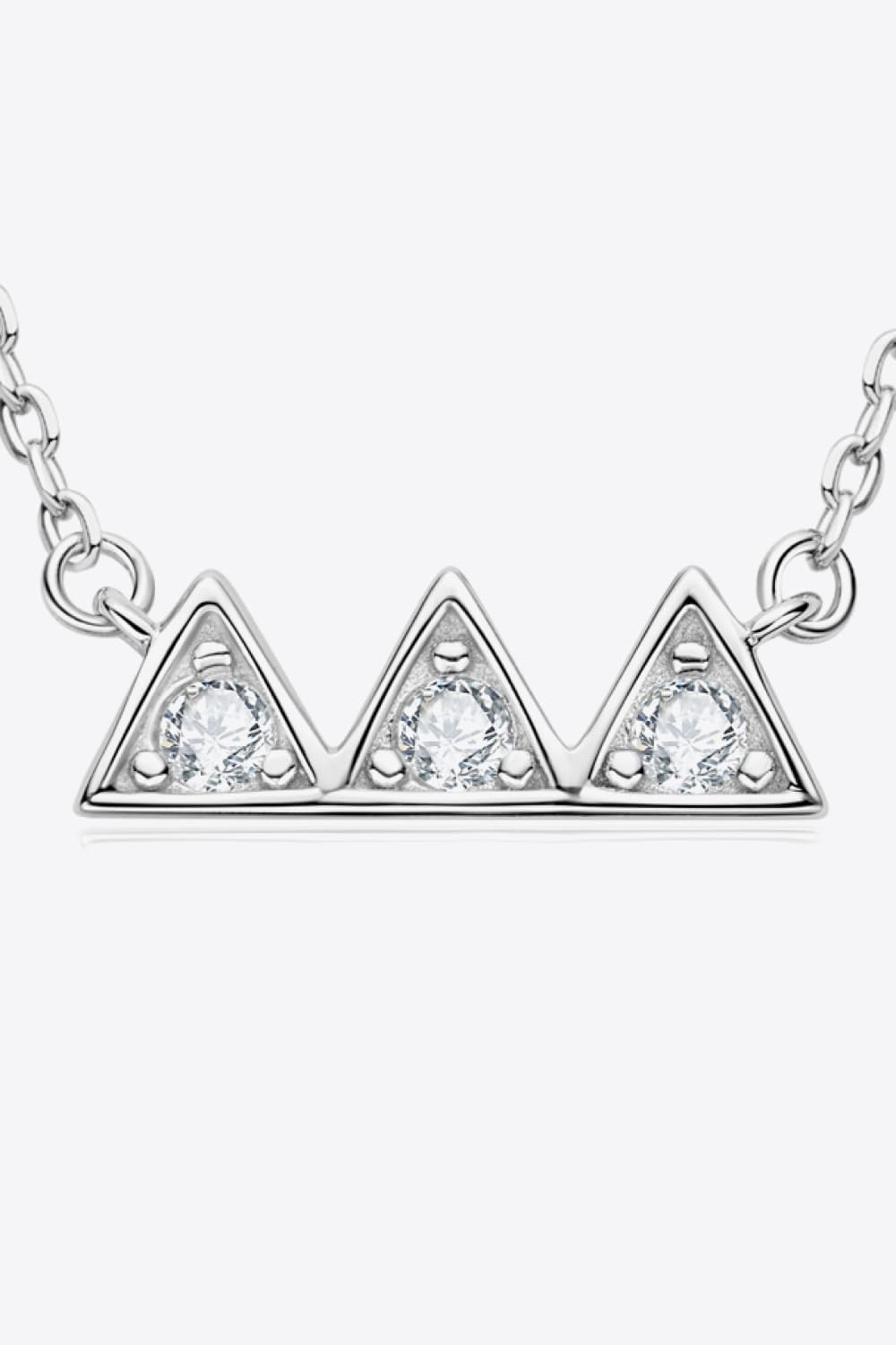 Moissanite Triangle Platinum-Plated Necklace BLUE ZONE PLANET