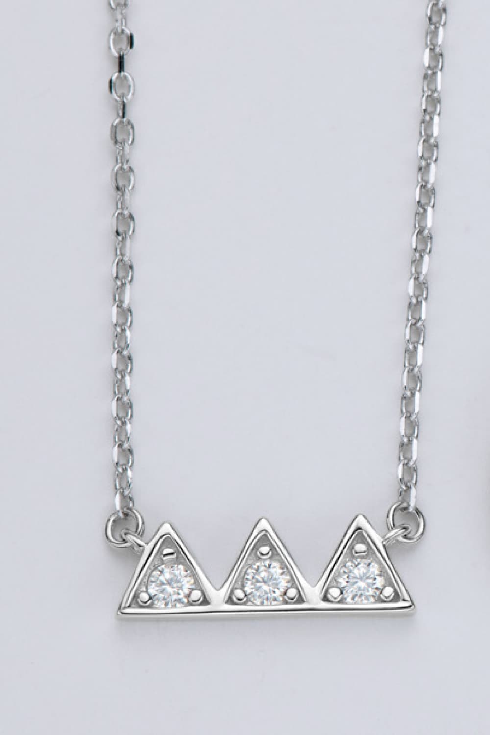 Moissanite Triangle Platinum-Plated Necklace BLUE ZONE PLANET