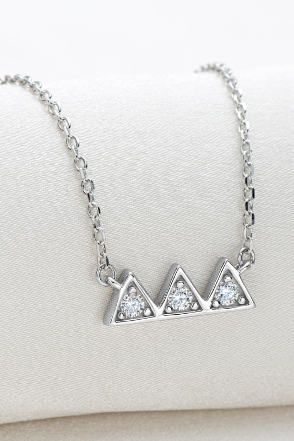 Moissanite Triangle Platinum-Plated Necklace BLUE ZONE PLANET