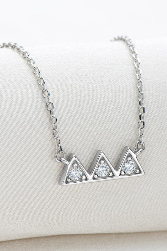 Moissanite Triangle Platinum-Plated Necklace BLUE ZONE PLANET