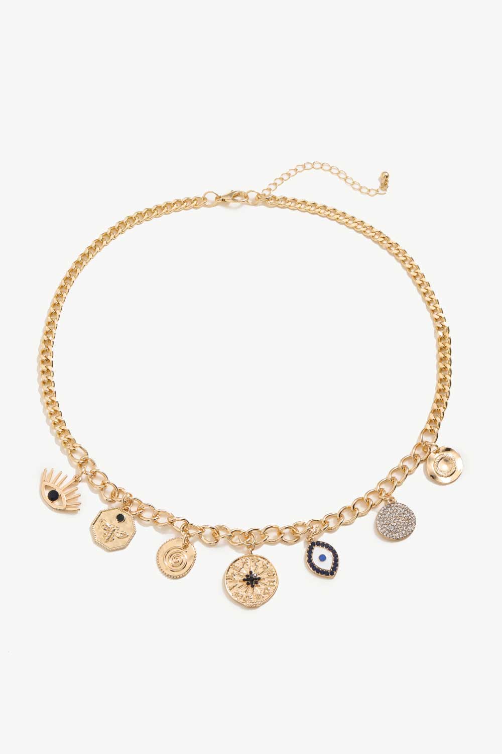 Multi-Pendant Chain Necklace-Necklaces-[Adult]-[Female]-Gold-One Size-2022 Online Blue Zone Planet