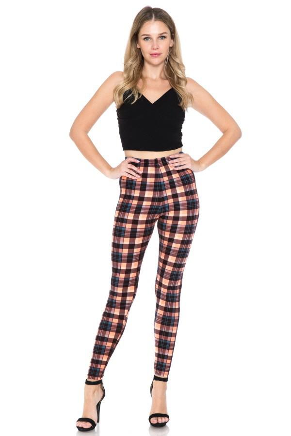 Multi Printed, High Waisted, Leggings With An Elasticized Waist Band Blue Zone Planet