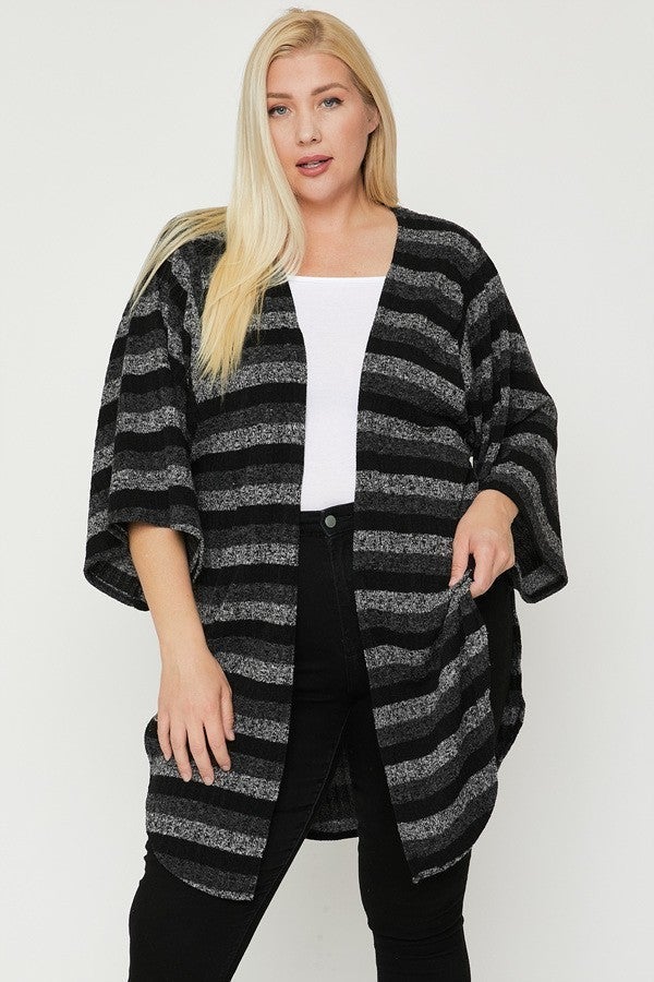 Multi-color Striped Cardigan-TOPS / DRESSES-[Adult]-[Female]-Blue Zone Planet