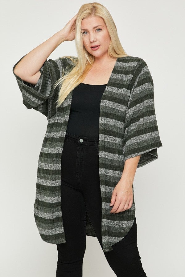 Multi-color Striped Cardigan-TOPS / DRESSES-[Adult]-[Female]-Blue Zone Planet