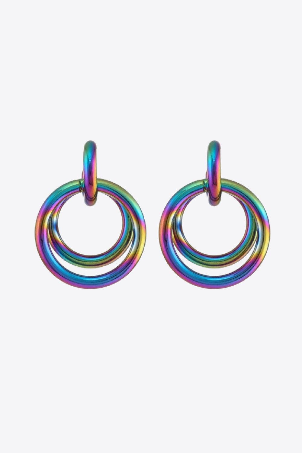 Multicolored Double Hoop Earrings BLUE ZONE PLANET