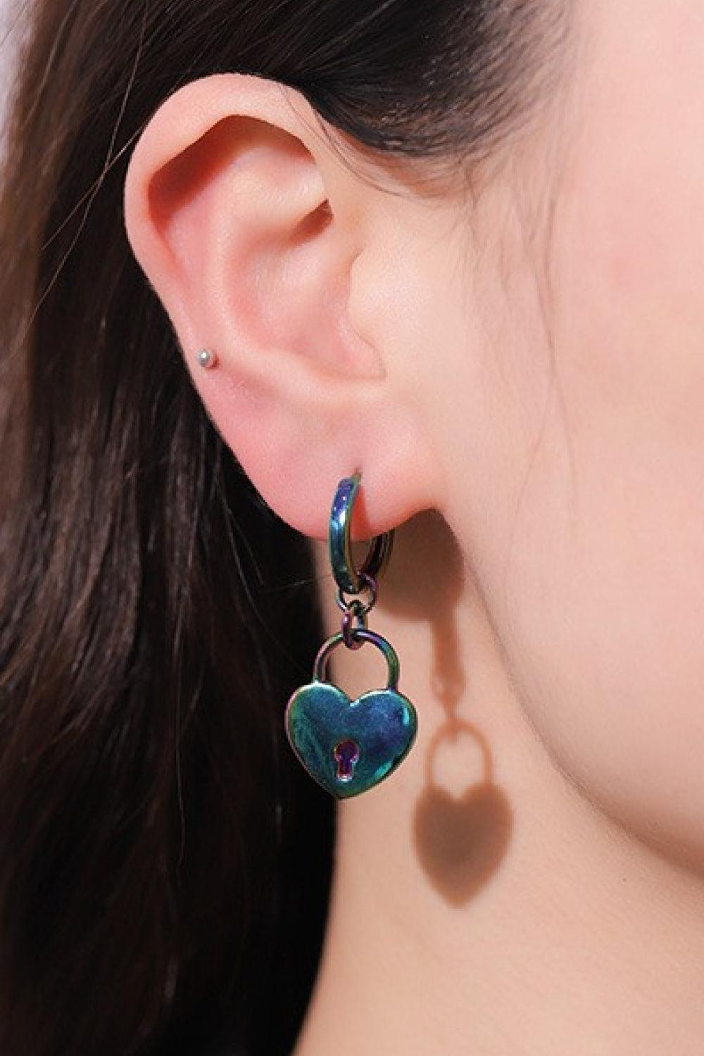 Multicolored Heart Drop Earrings BLUE ZONE PLANET