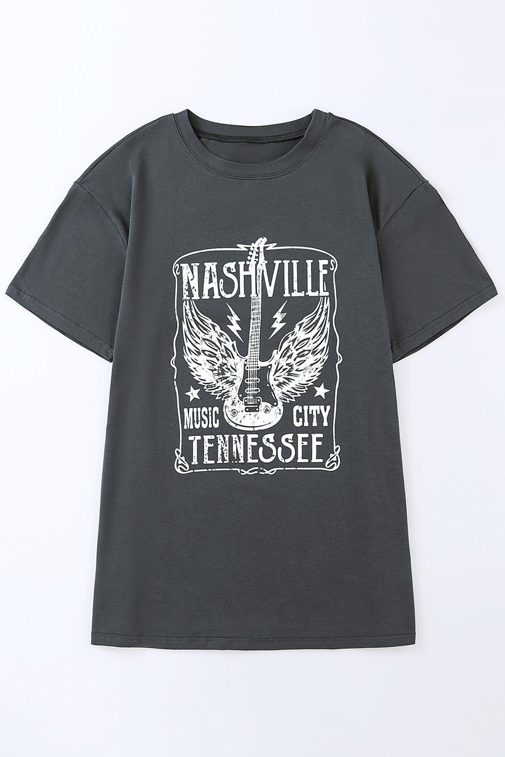 NASHVILLE MUSIC CITY TENNESSEE Graphic T-Shirt BLUE ZONE PLANET