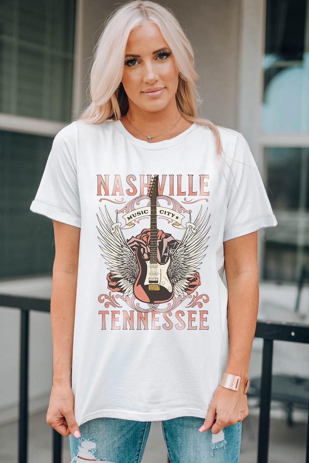 NASHVILLE TENNESSEE Graphic Tee Shirt BLUE ZONE PLANET