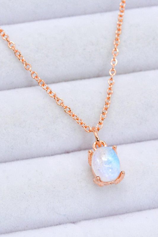 Natural 4-Prong Pendant Moonstone Necklace BLUE ZONE PLANET