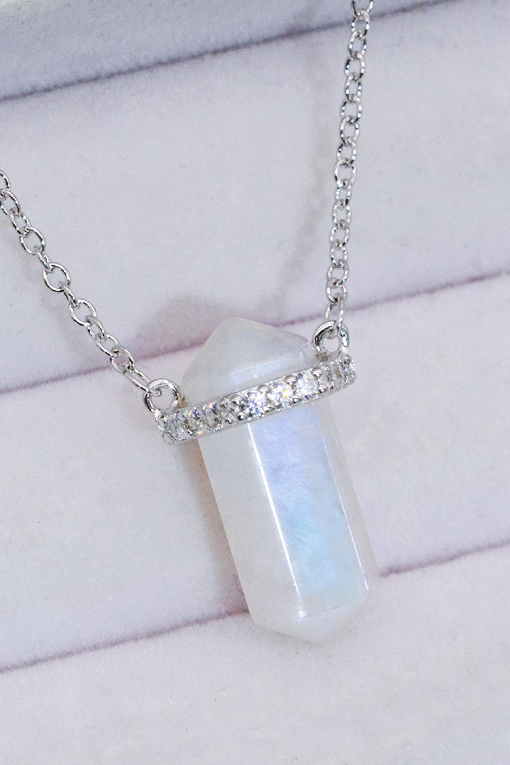 Natural Moonstone Chain-Link Necklace BLUE ZONE PLANET
