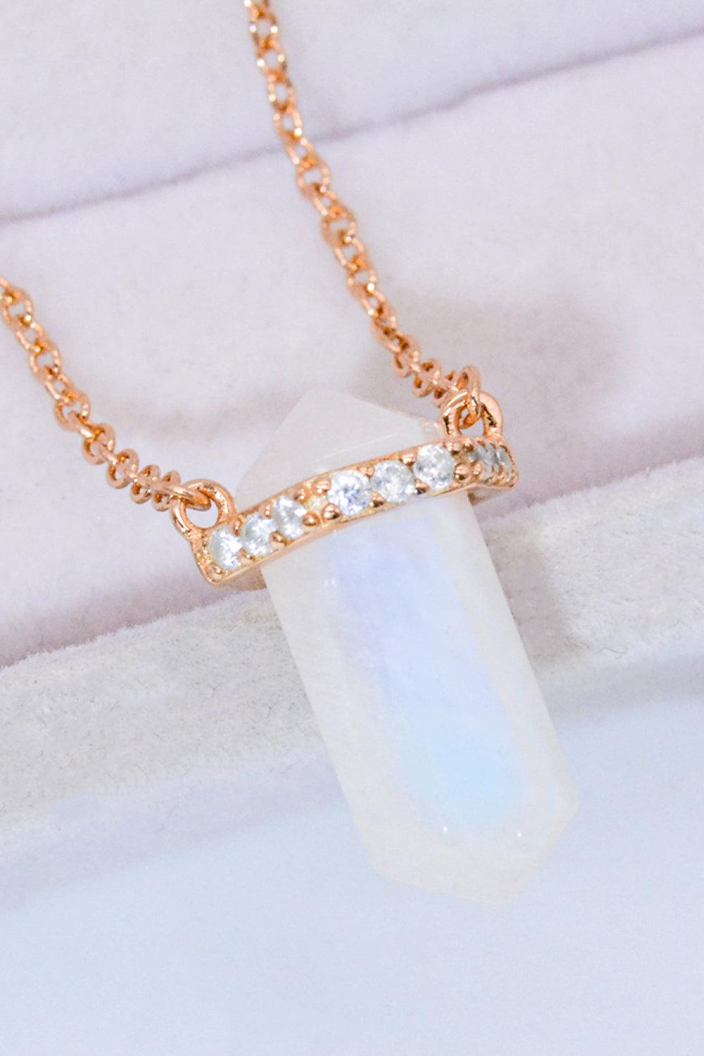 Natural Moonstone Chain-Link Necklace BLUE ZONE PLANET