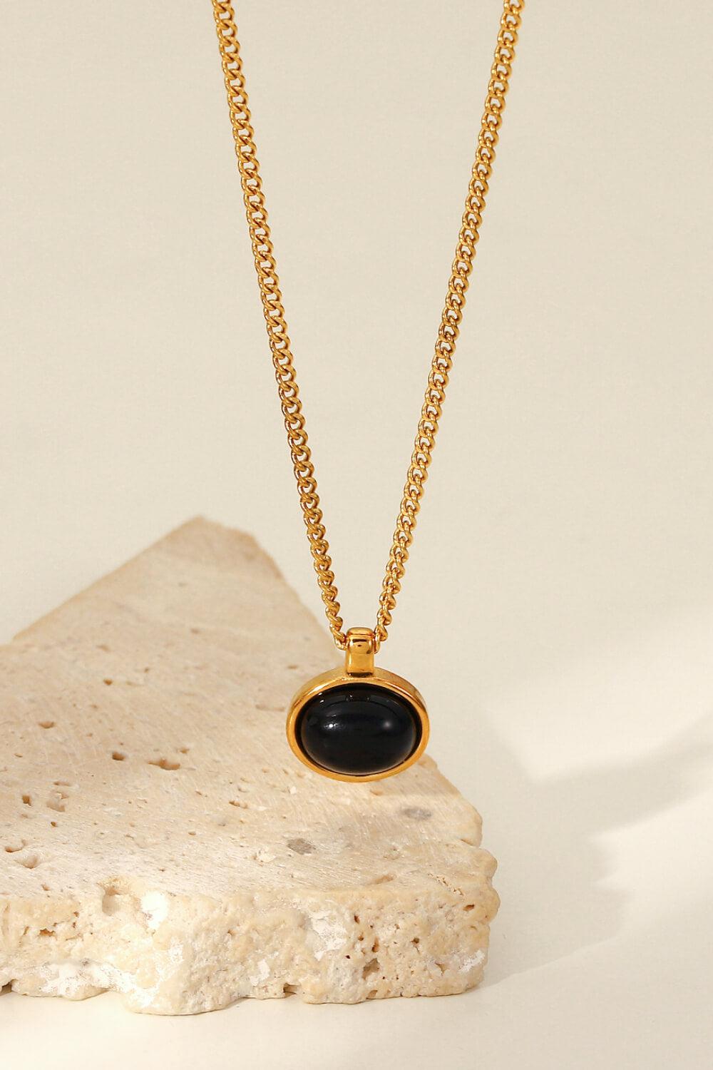 Natural Stone Geometric Pendant Necklace BLUE ZONE PLANET