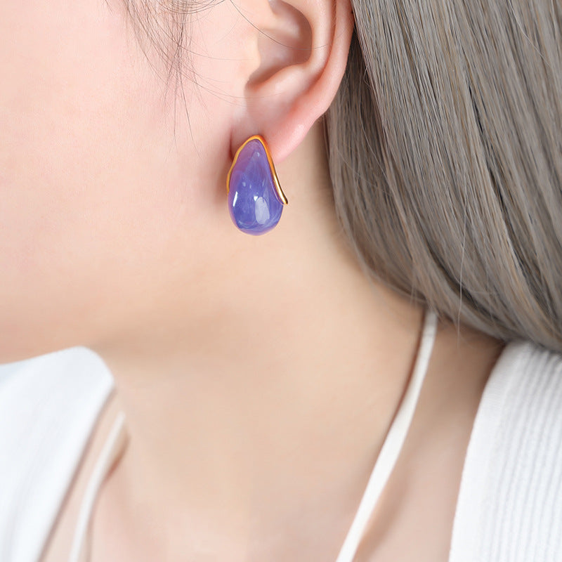 Resin Teardrop Earrings BLUE ZONE PLANET