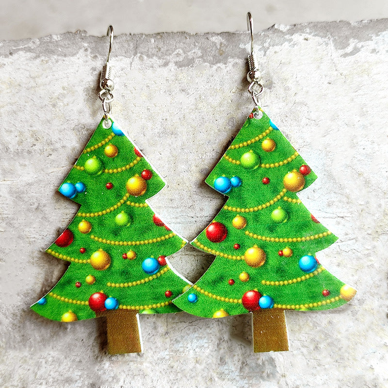 Christmas Themed Acrylic Dangle Earrings BLUE ZONE PLANET