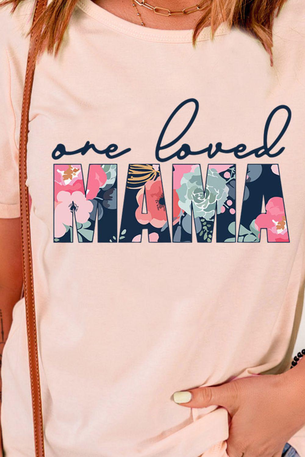 ONE LOVED MAMA Floral Graphic Tee BLUE ZONE PLANET