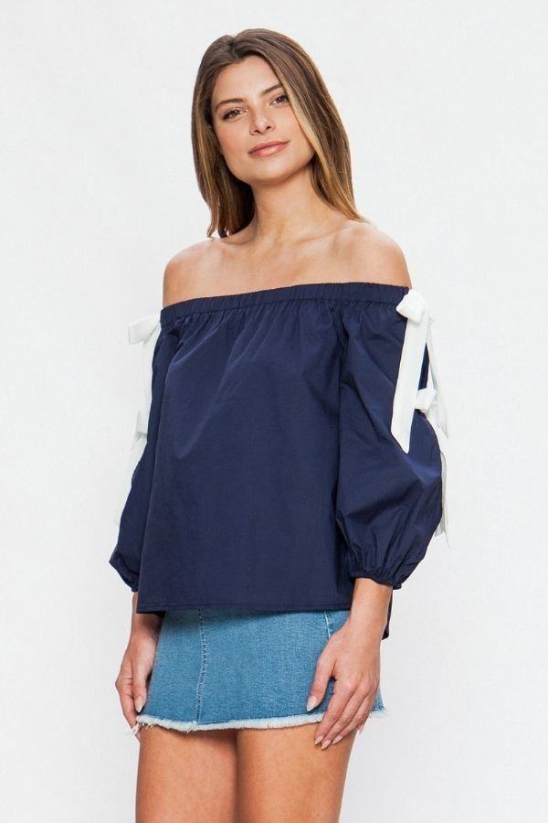 Off-the-shoulder Top-TOPS / DRESSES-[Adult]-[Female]-Blue Zone Planet