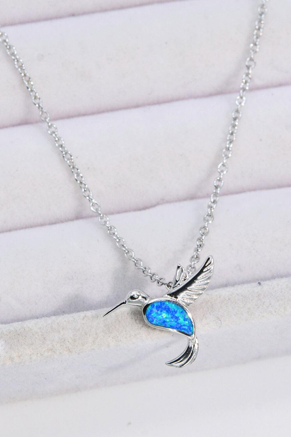 Opal Bird 925 Sterling Silver Necklace BLUE ZONE PLANET