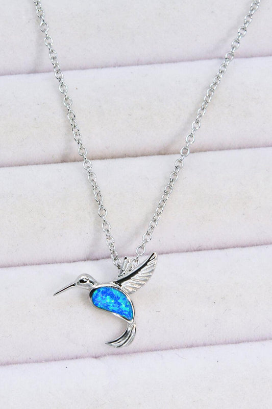 Opal Bird 925 Sterling Silver Necklace BLUE ZONE PLANET