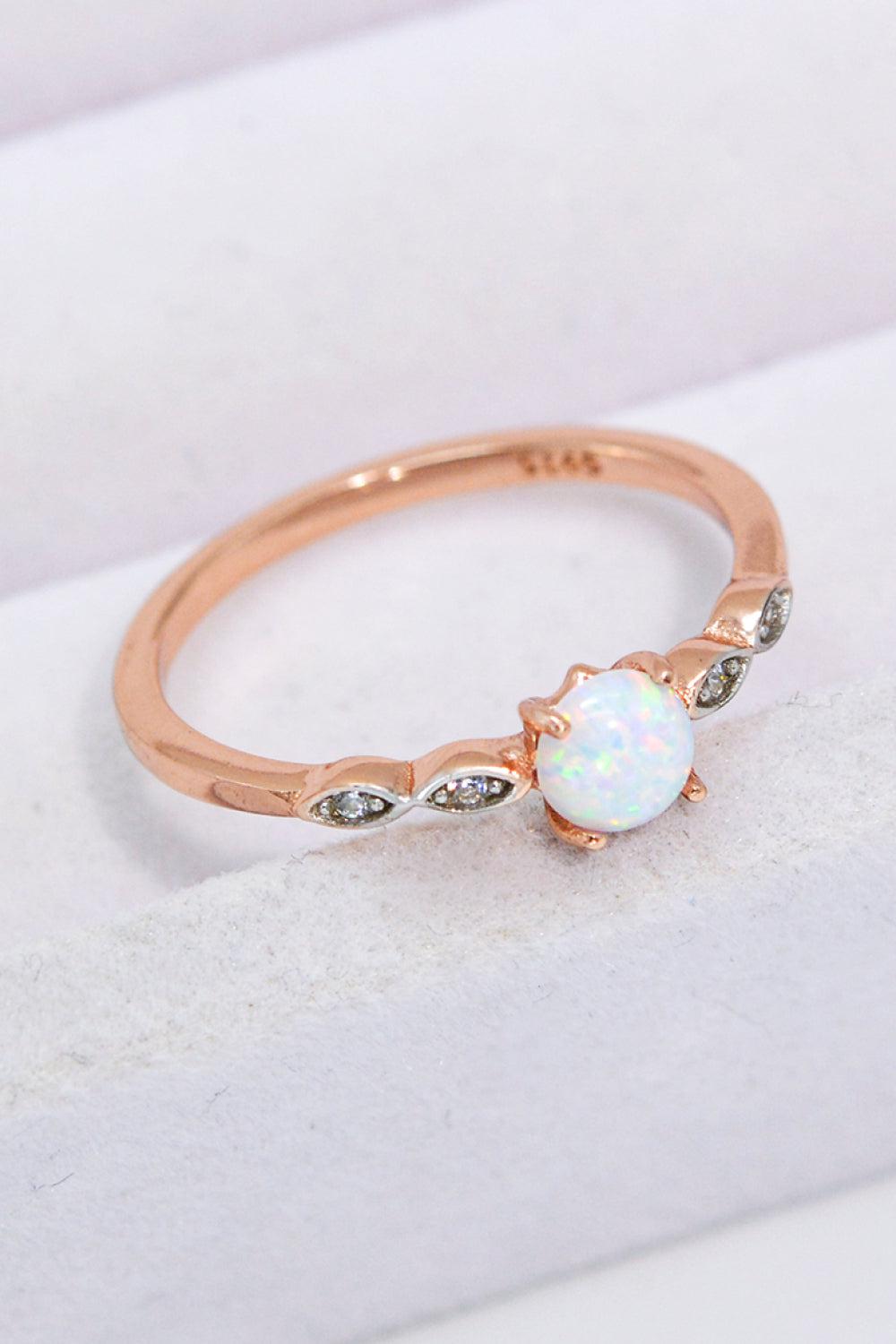 Opal Contrast Platinum-Plated Ring BLUE ZONE PLANET