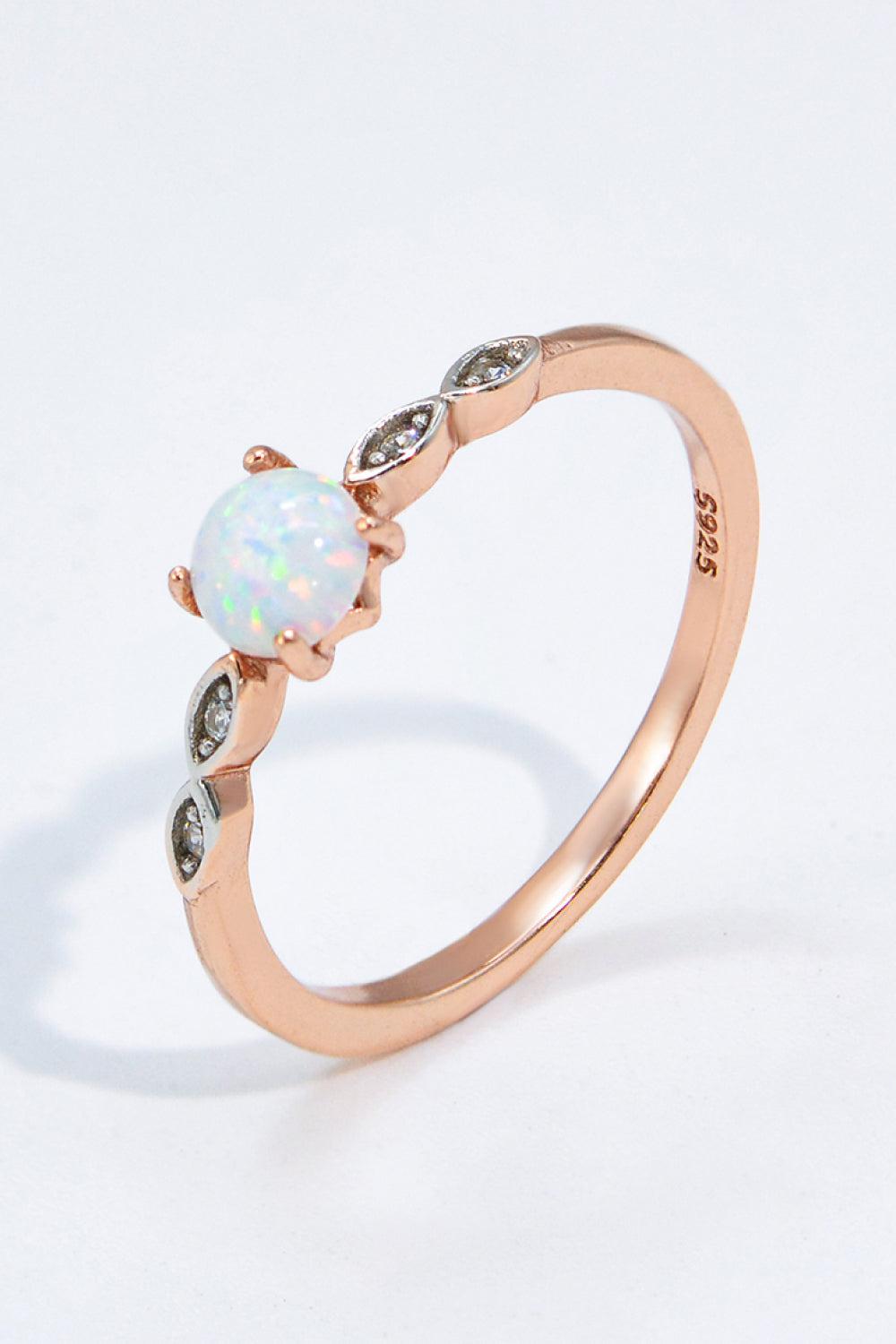 Opal Contrast Platinum-Plated Ring BLUE ZONE PLANET