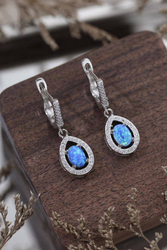 Opal Pear Shaped Drop Earrings-Earrings-[Adult]-[Female]-Sky Blue-One Size-2022 Online Blue Zone Planet