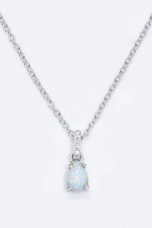 Opal Pendant 925 Sterling Silver Chain-Link Necklace BLUE ZONE PLANET