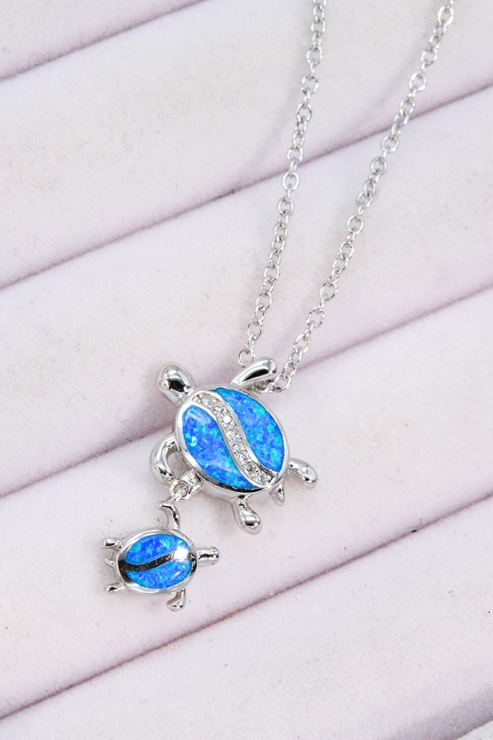 Opal Turtle Pendant Necklace BLUE ZONE PLANET