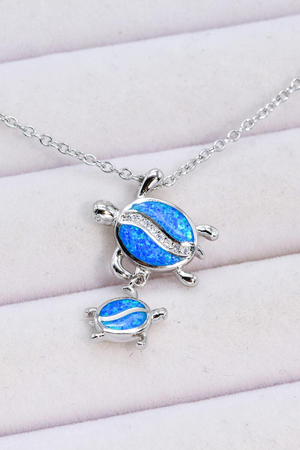 Opal Turtle Pendant Necklace BLUE ZONE PLANET