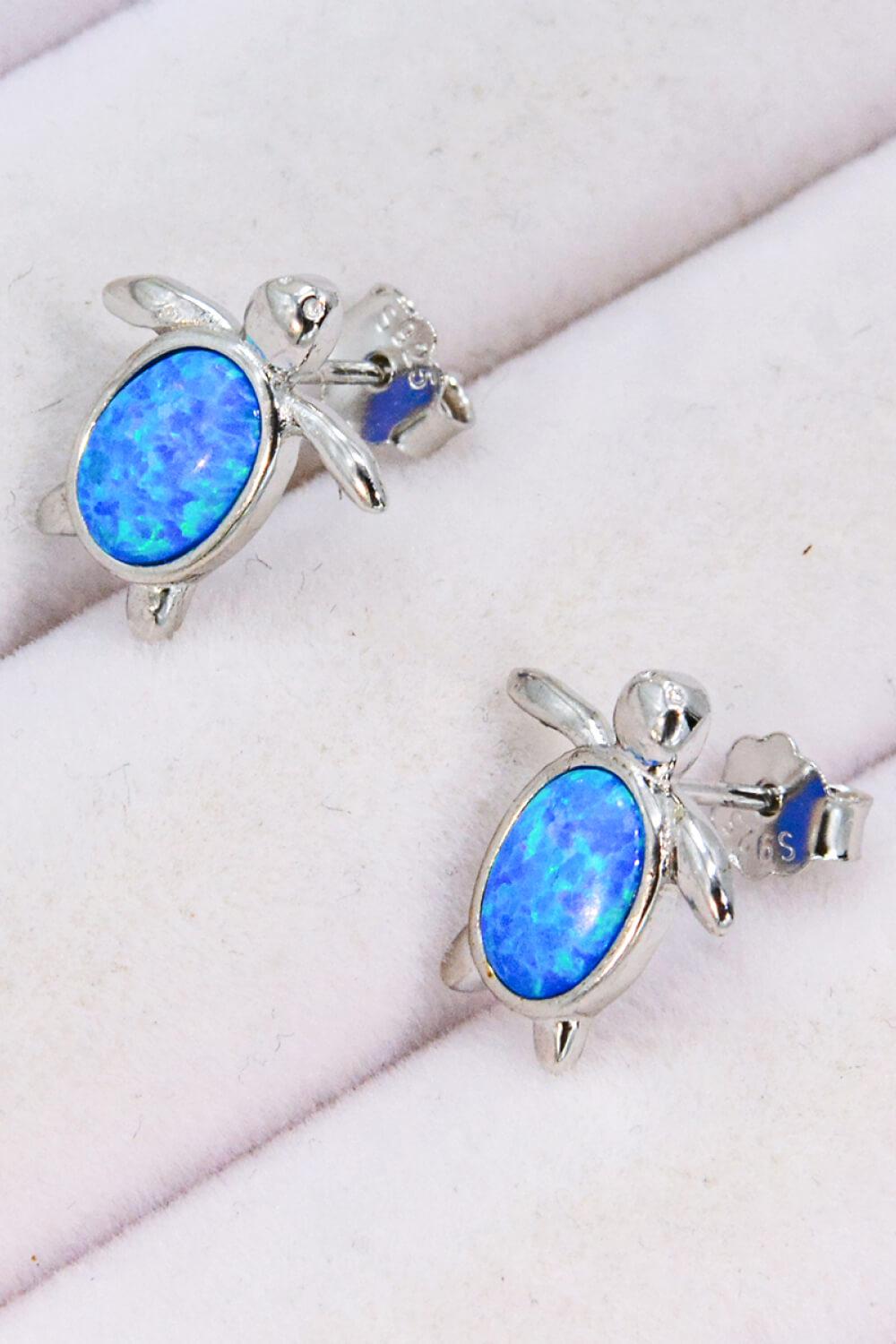 Opal Turtle Stud Earrings BLUE ZONE PLANET