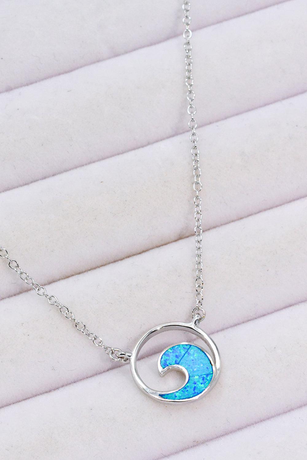 Opal Wave Pendant Necklace BLUE ZONE PLANET
