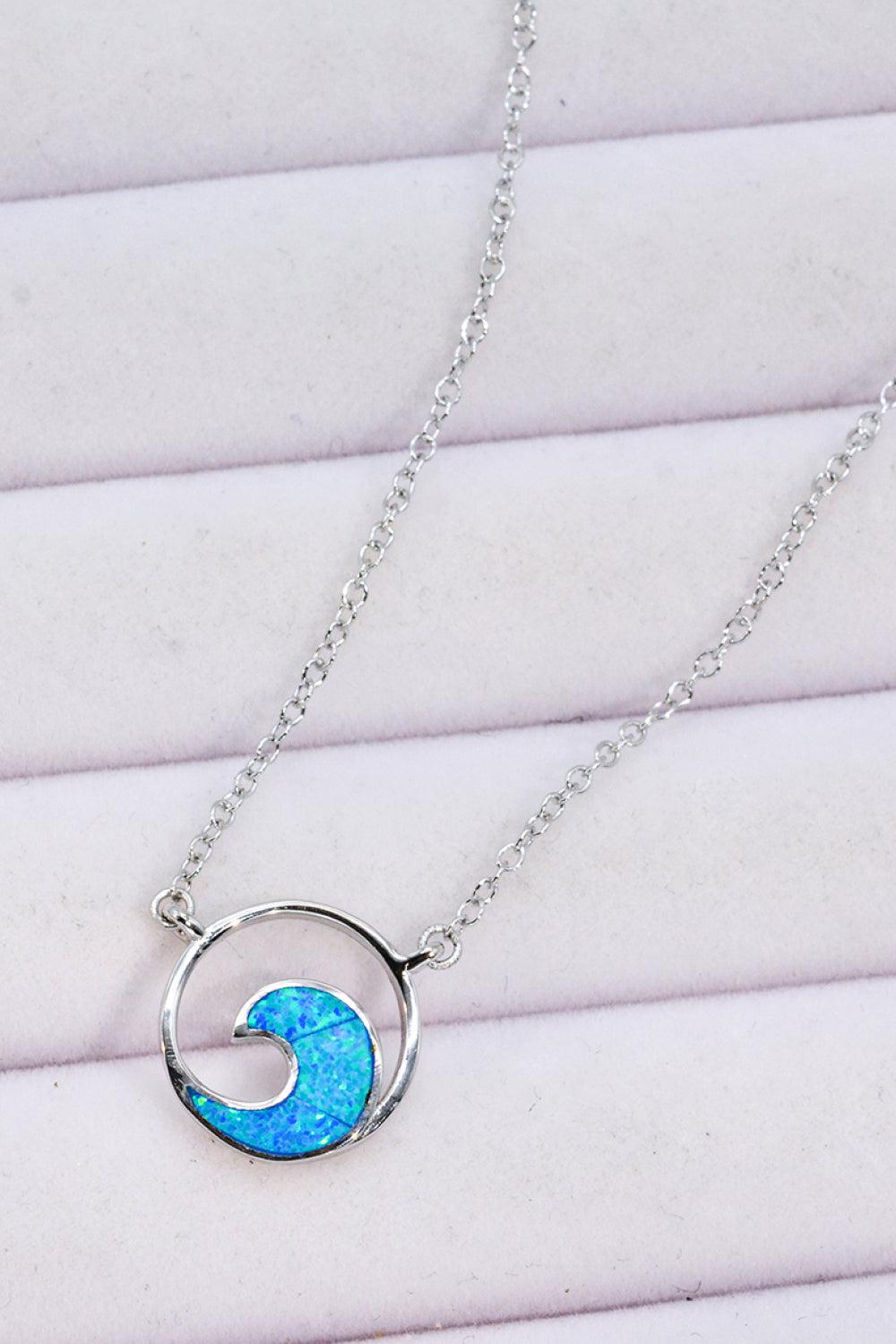 Opal Wave Pendant Necklace BLUE ZONE PLANET