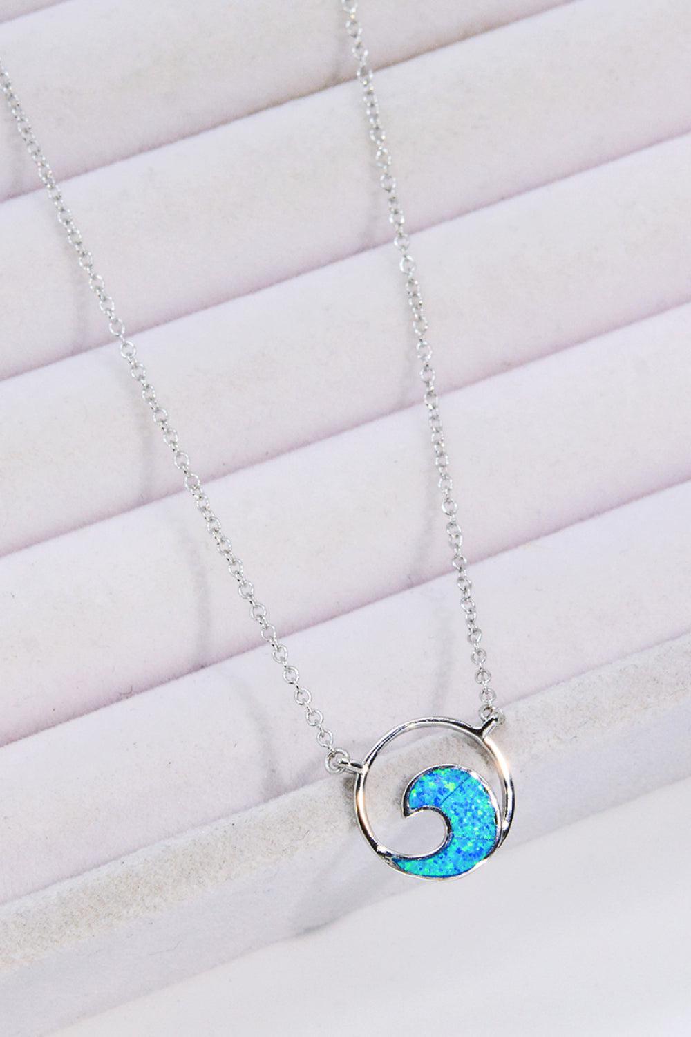 Opal Wave Pendant Necklace BLUE ZONE PLANET