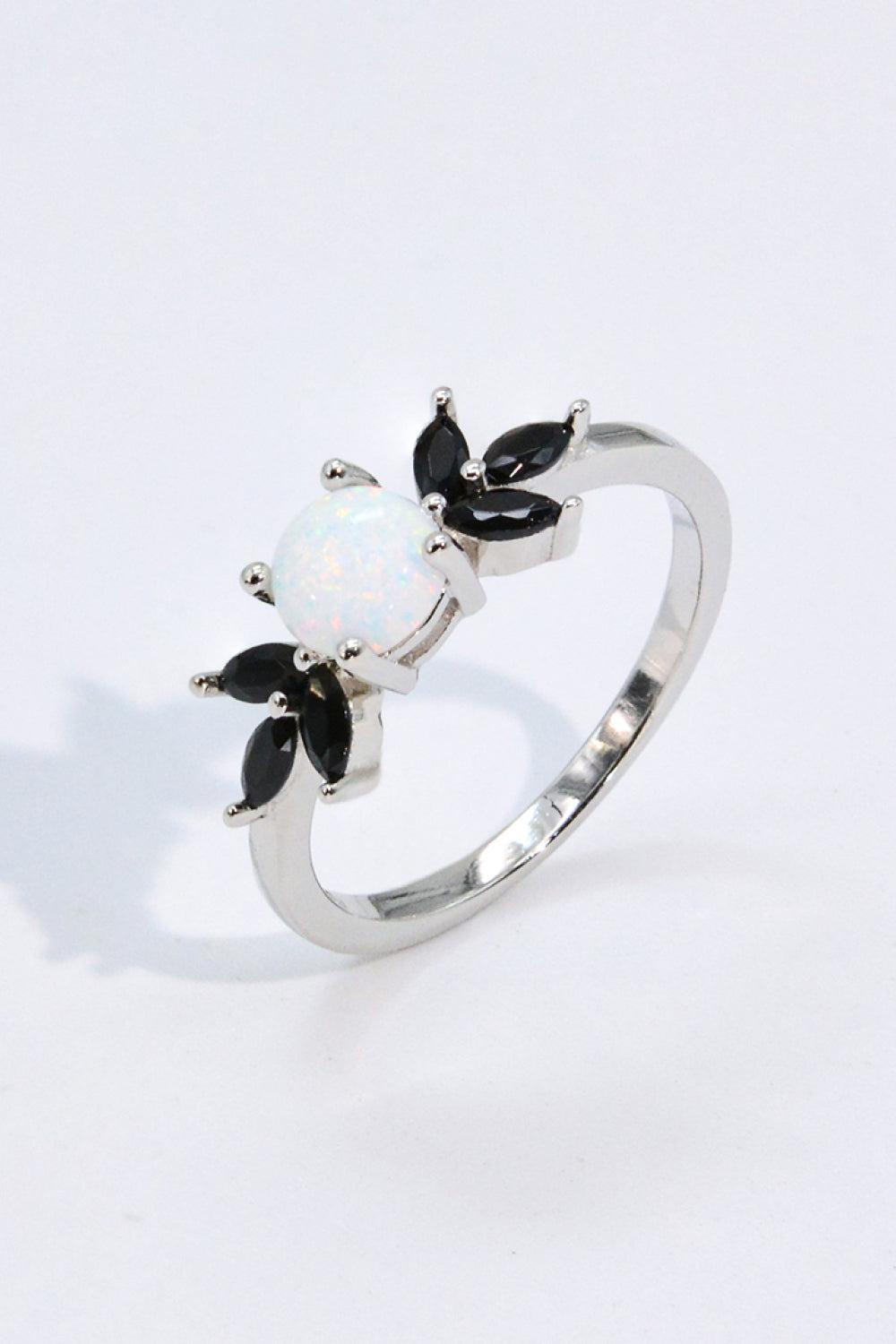 Opal and Zircon Contrast Ring BLUE ZONE PLANET