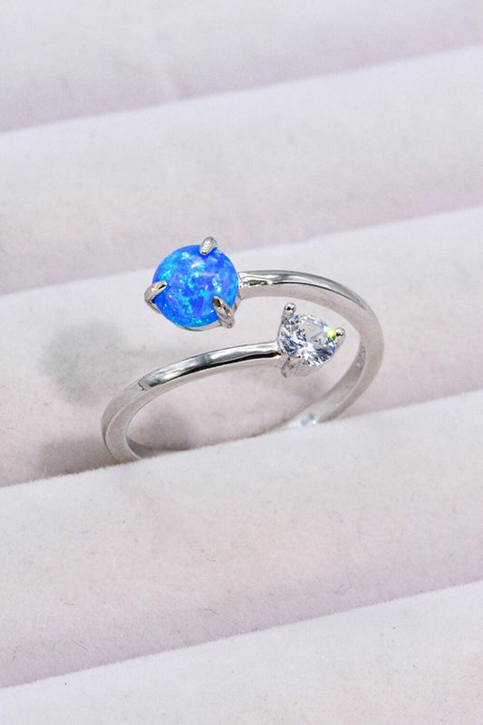 Opal and Zircon Open Ring BLUE ZONE PLANET
