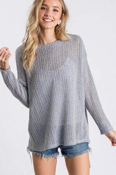 Open Back Detail Long Sleeve Top With Self Tie Blue Zone Planet