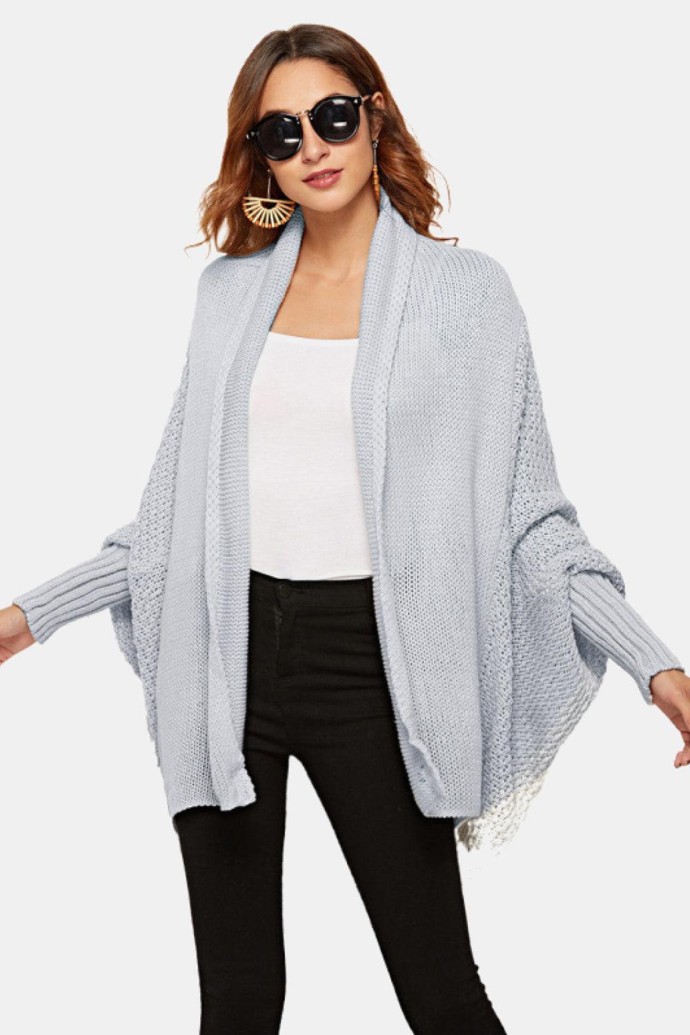 Open Front Dolman Sleeve Longline Cardigan BLUE ZONE PLANET