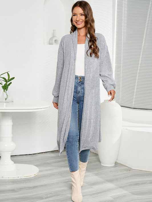 Open Front Long Sleeve Duster Cardigan BLUE ZONE PLANET
