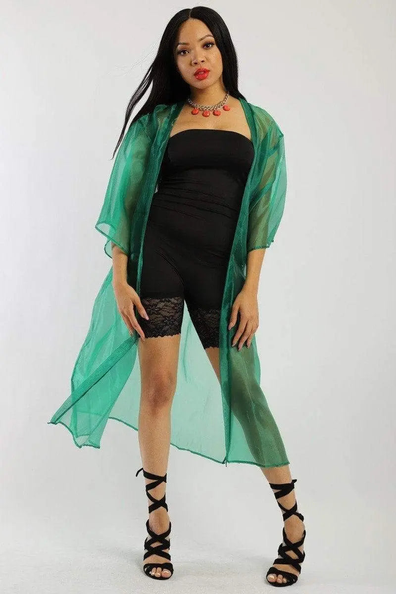 Organza Chiffon Kimono Cardigan Blue Zone Planet