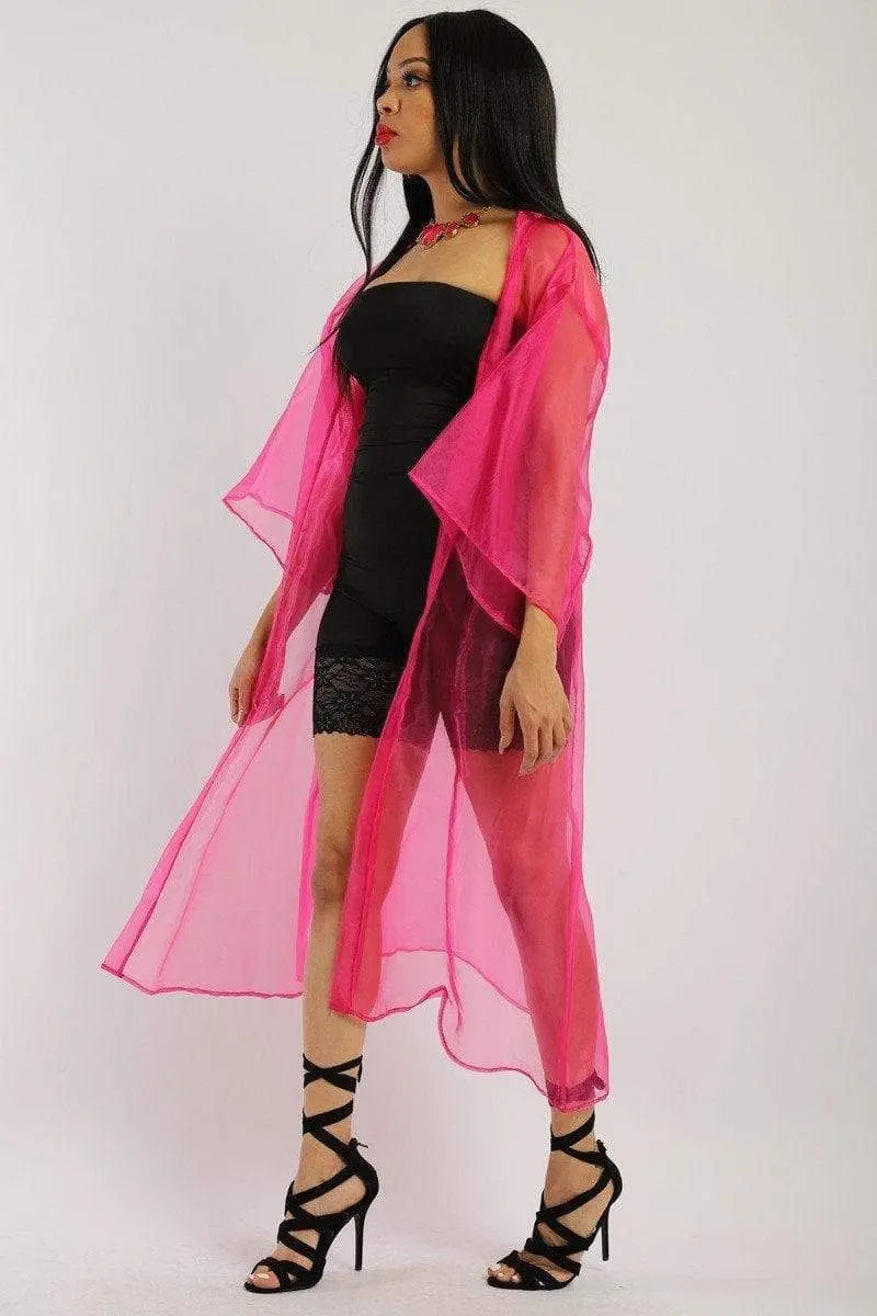 Organza Chiffon Kimono Cardigan Blue Zone Planet