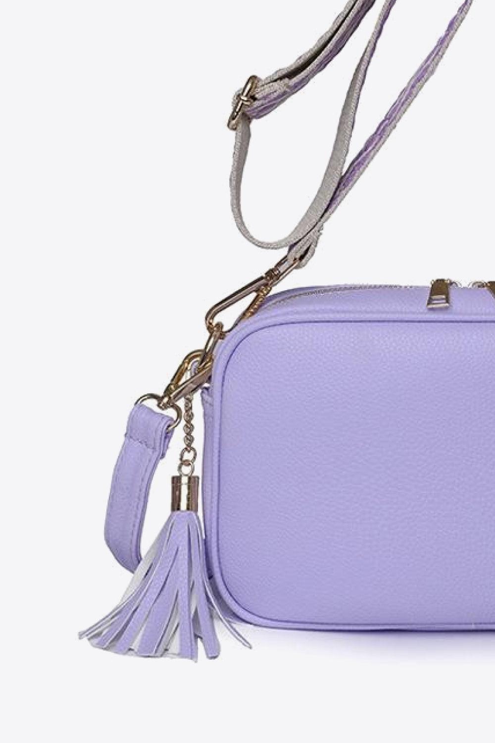 PU Leather Tassel Crossbody Bag BLUE ZONE PLANET