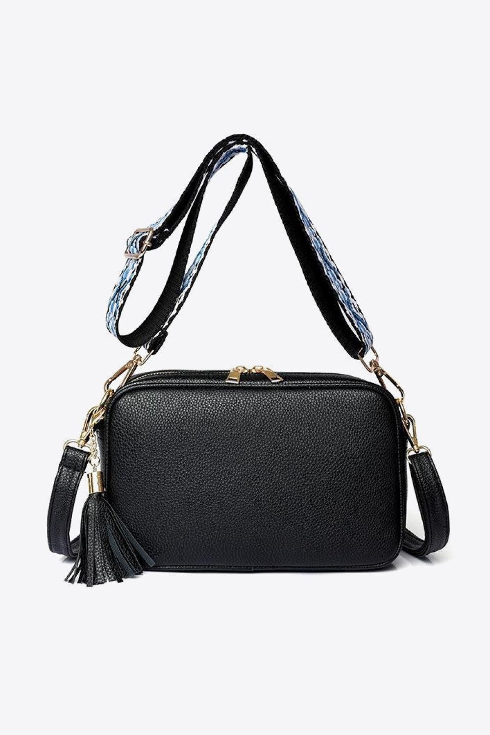 PU Leather Tassel Crossbody Bag BLUE ZONE PLANET