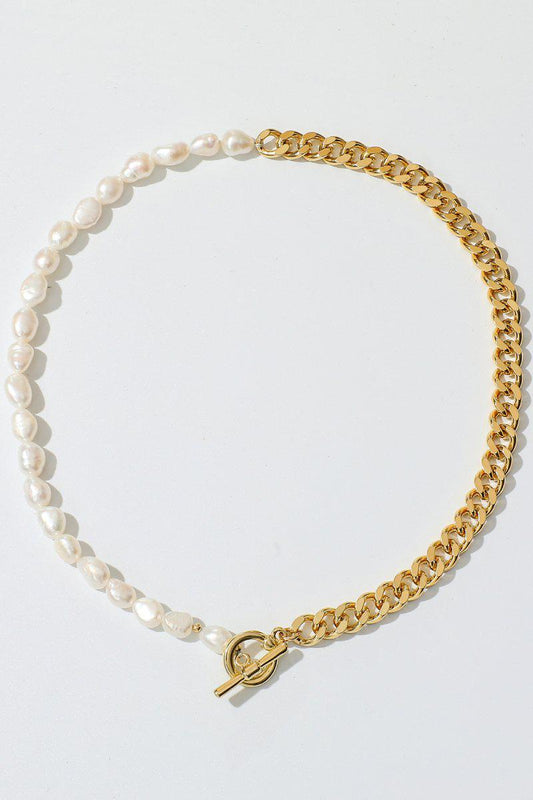 Pearl Gold Necklace-JEWELRY-[Adult]-[Female]-Gold-Blue Zone Planet
