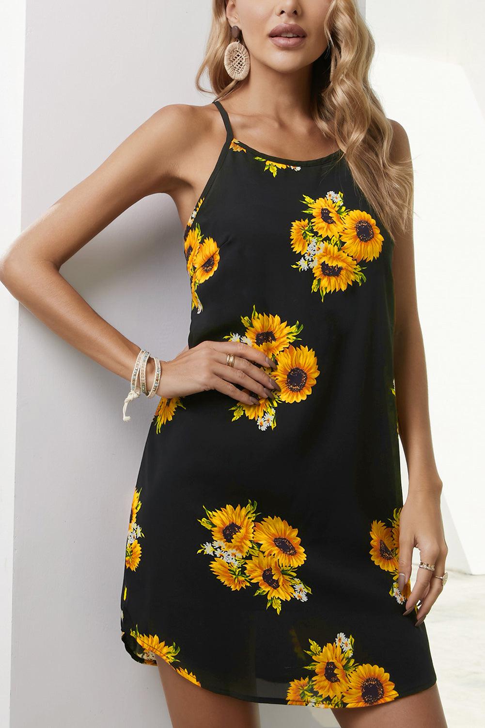 Peony Print Sleeveless Dress BLUE ZONE PLANET