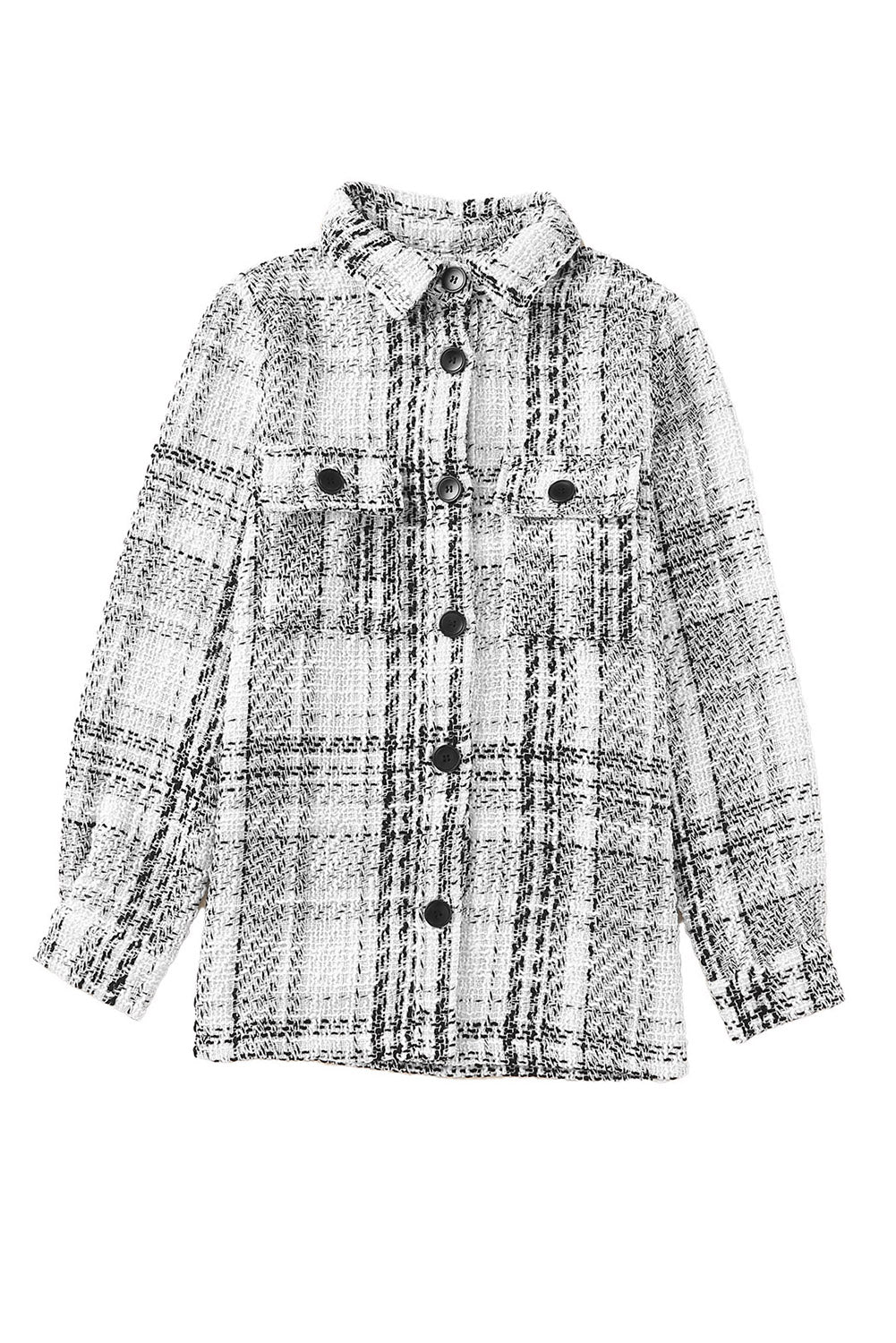 Plaid Pocketed Long Sleeve Shirt Jacket-TOPS / DRESSES-[Adult]-[Female]-2022 Online Blue Zone Planet