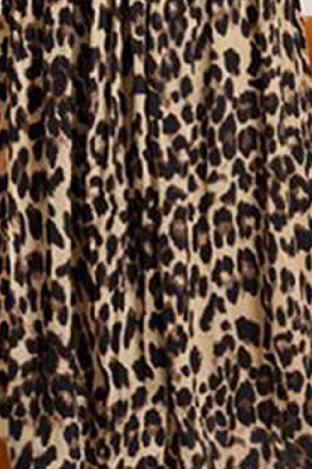 Plus Size Leopard Print Midi Skirt BLUE ZONE PLANET