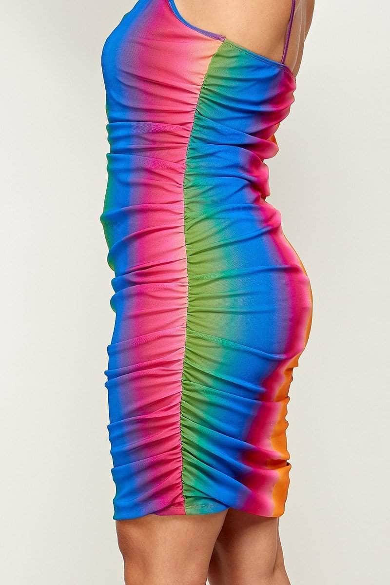 Plus Size Rainbow Ombre Print Cami Dress Blue Zone Planet