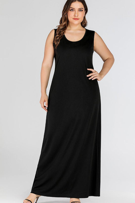 Plus Size Scoop Neck Maxi Tank Dress BLUE ZONE PLANET