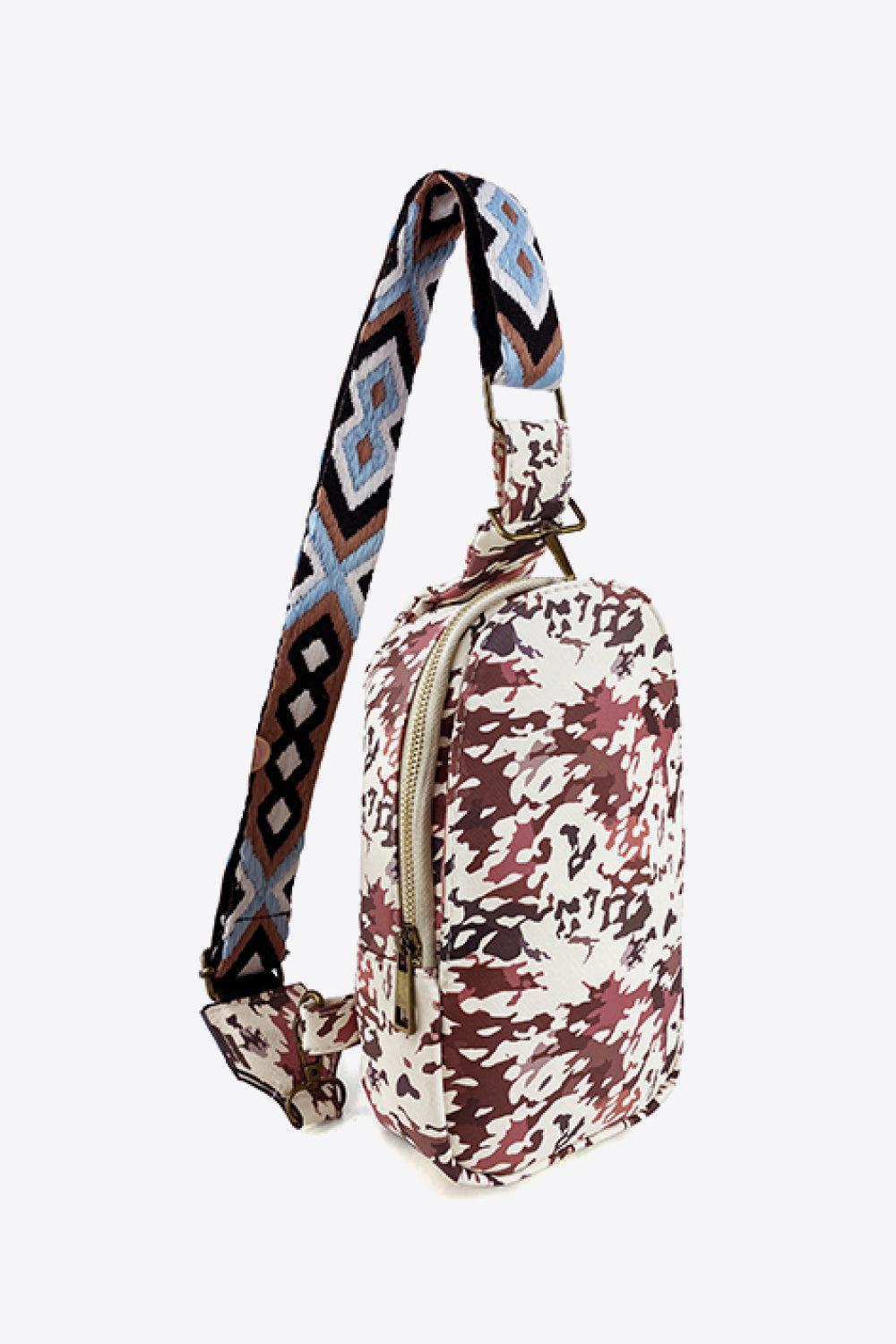 Printed PU Leather Sling Bag BLUE ZONE PLANET