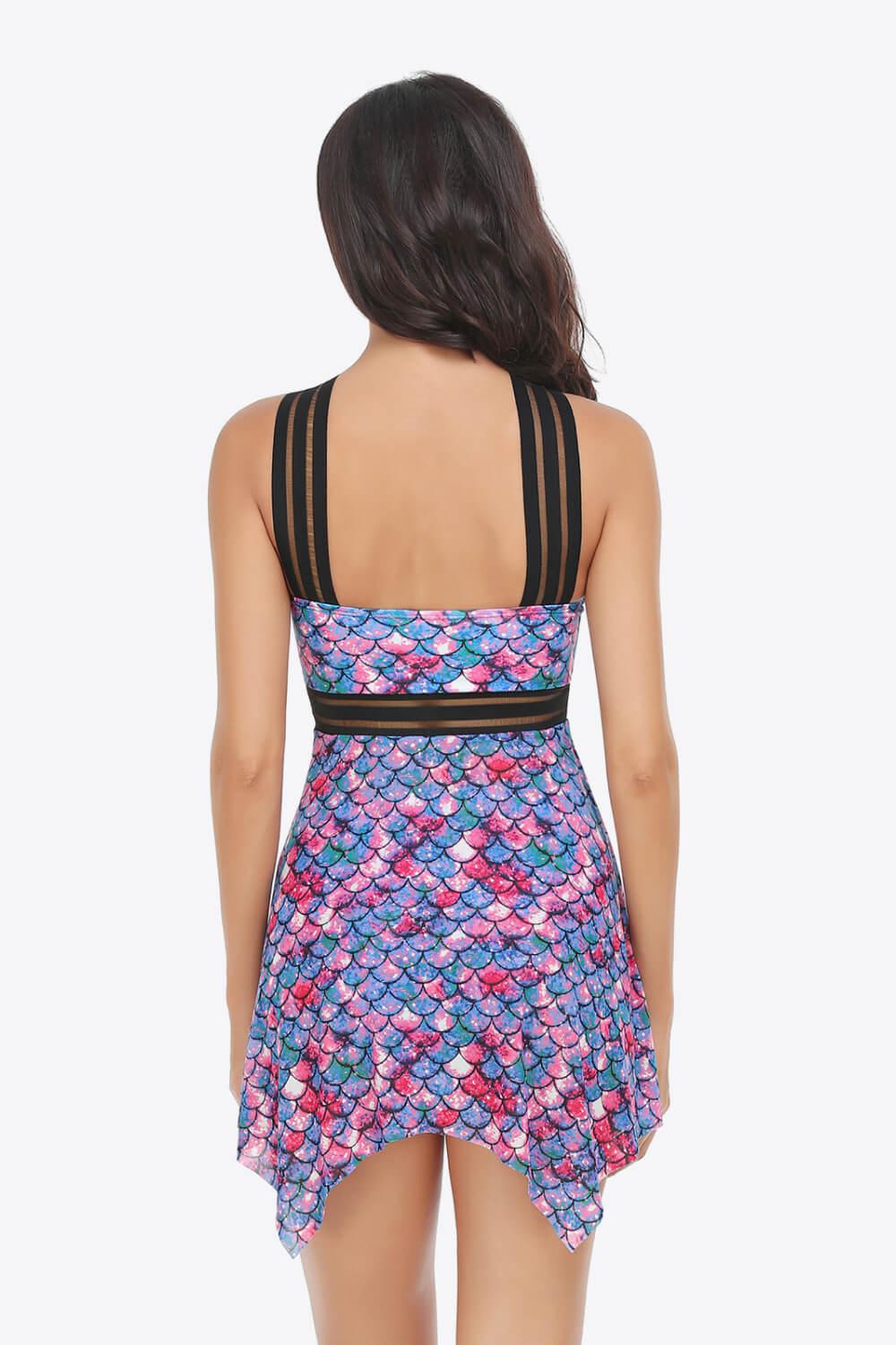 Printed Swim Dress and Bottoms Set BLUE ZONE PLANET