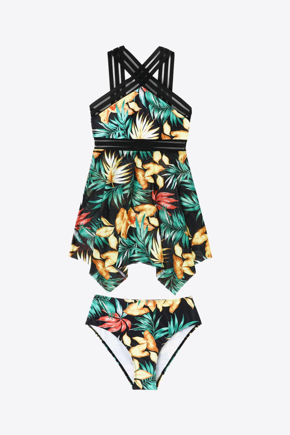 Printed Swim Dress and Bottoms Set BLUE ZONE PLANET